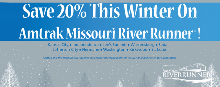 Save 20% This Winter on Amtrak Missouri River Runner!